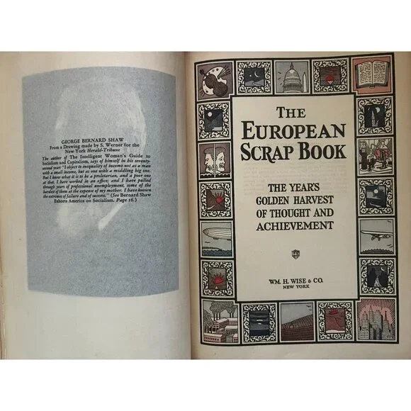 1928 American Scrap Book & European Scrap Book 2 Volume Set Wm H Wise Hardcovers - Picture 5 of 7